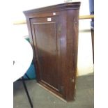 MAHOGANY HANGING CORNER CABINET WITH SINGLE DOOR