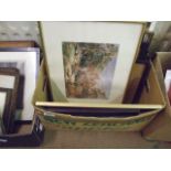 BOX OF PRINTS AND FRAMES