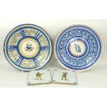 A pair of Delftware tiles, 19th century,