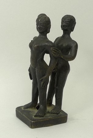 An Indian erotic bronze of an amorous co