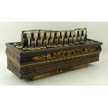 A Victorian accordion, ebony inlaid with