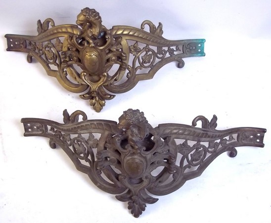 A pair of 19th century French brass cast