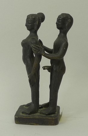 An Indian erotic bronze of an amorous co - Image 2 of 4