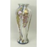 An Okra iridescent glass baluster vase b