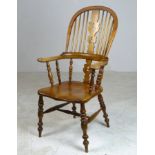 A Windsor arm chair with pierced vase sp