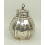 A silver tea caddy, London 1928, Edward