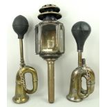 A 19th century brass carriage lamp with