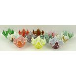 A group of Chance glass handkerchief vas