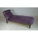 A Victorian chaise longue, upholstered i