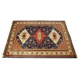 A Caucasian rug with dark blue ground, t