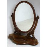 A large Victorian oval toilet mirror, wi