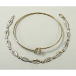 A 9ct gold and diamond bracelet of loopi
