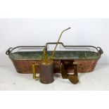 A large copper roasting pan, 103 by 26 b