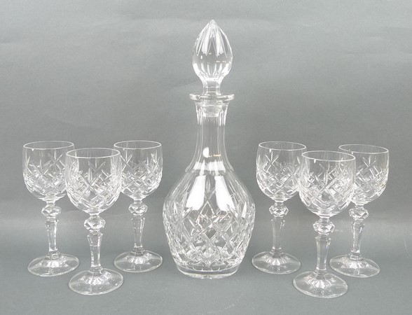 A Harrods set of six crystal glasses and