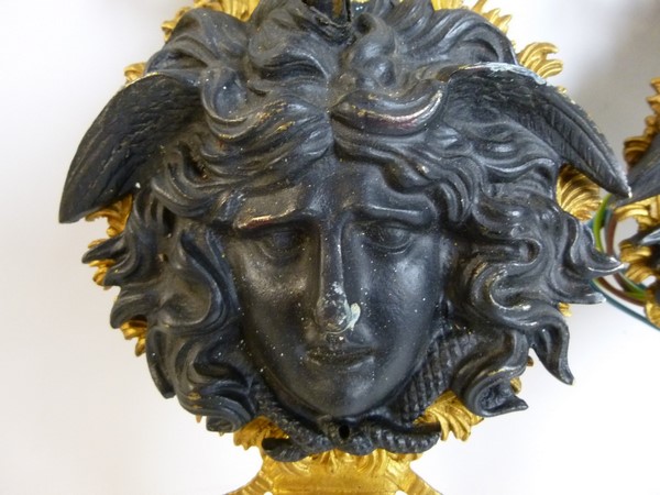 A pair of French gilded sconces, bronze - Image 3 of 5