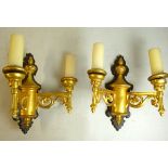 A pair of giltwood and gesso wall sconce