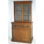 An Edwardian walnut secretaire bookcase,