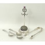 A silver and amethyst Scottish hat pin c