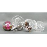 A group of glass paperweights, comprisin
