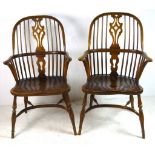 A near pair of 19th century elm Windsor