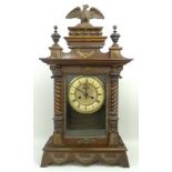 A German wooden cased bracket clock,late