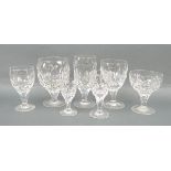 A part suite of cut glass table glass, c