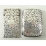 A Victorian silver cigarette case decora