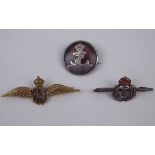 A WWII gilt and enamel RAF wings sweethe
