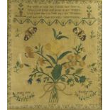 A Victorian needlework sampler by Mary A