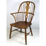 A 19th century oak and elm Windsor chair
