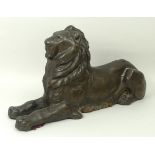 After Landseer; a cast iron figure of a