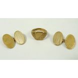 A 9ct gold signet ring, together with a