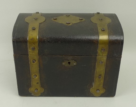 A French, 19th century, brass and leathe - Image 4 of 4