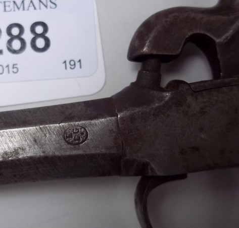 A 19th century pocket pistol with slab b - Image 3 of 3
