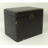 A Japanned lacquer tea caddy, late 19th