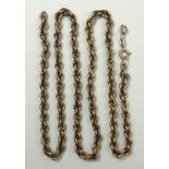 A 9ct gold two tone rope twist neck chai