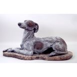 A model of a whippet, painted reconstitu