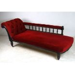 A Victorian chaise longue, with gallerie