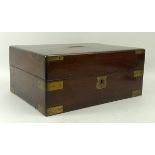 A Victorian mahogany writing box with in