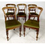 A set of five Victorian mahogany dining