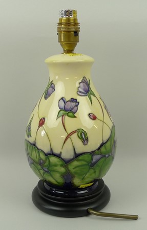 A Moorcroft pottery lamp base, tubelined - Image 2 of 3