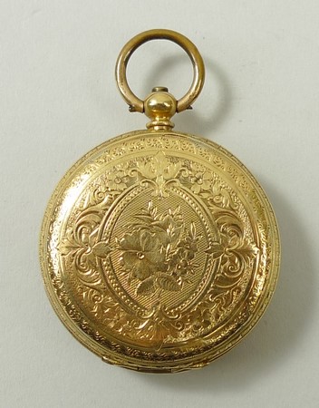A lady's 18ct gold cased, open faced, ke - Image 2 of 4