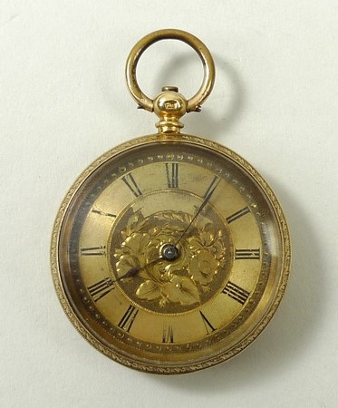 A lady's 18ct gold cased, open faced, ke