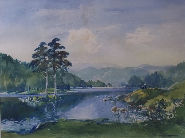 Three watercolours: E. Barram: Alum Vall - Image 5 of 5