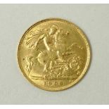 An Edward VII gold half sovereign, 1908.