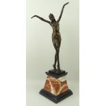 A modern reproduction bronze figure of a