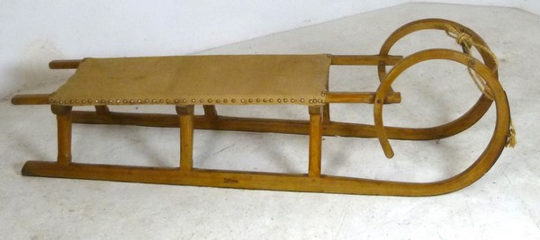 An oak framed two person sledge, stamped - Image 2 of 3