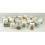 A quantity of Royal Memorabilia commemorative ceramic mugs comprising Victorian, Edwardian 1902,
