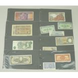 An album of bank notes including a German 1,000 000 note no. 045430, Vingt Francs no.17260, a