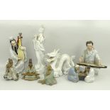 A quantity of Chinese ceramics, 20th century, comprising; a blanc de chine figure of a female, 28cm
